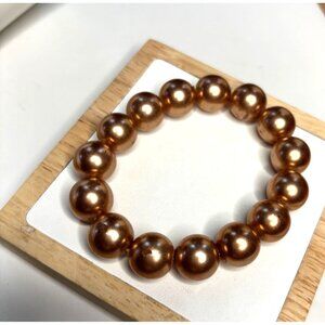 Copper-Tone Beaded Stretch Bracelet - gorgeous!